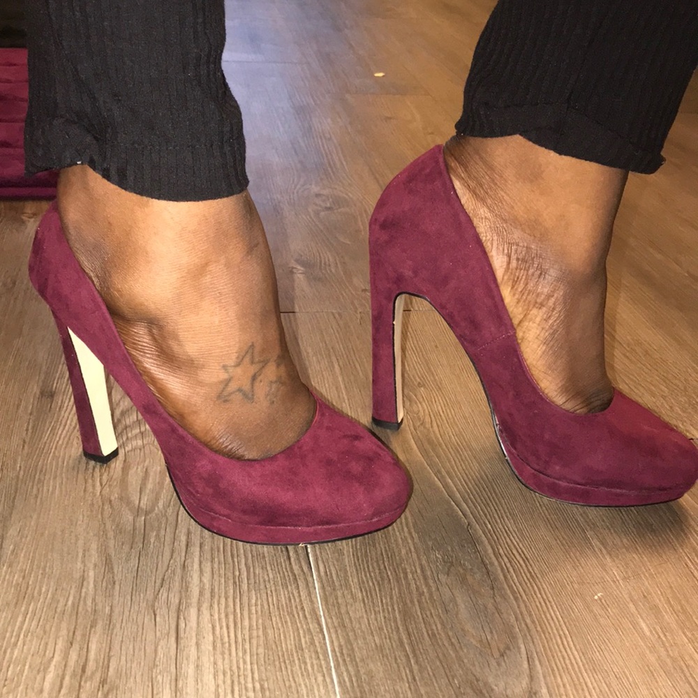Maroon pumps